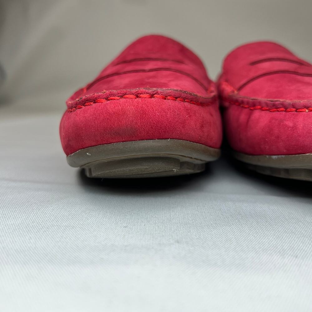 Marc Joseph Leather Driving Loafers Women's 8 Red Slip On Flats Comfort Shoes - Picture 4 of 11